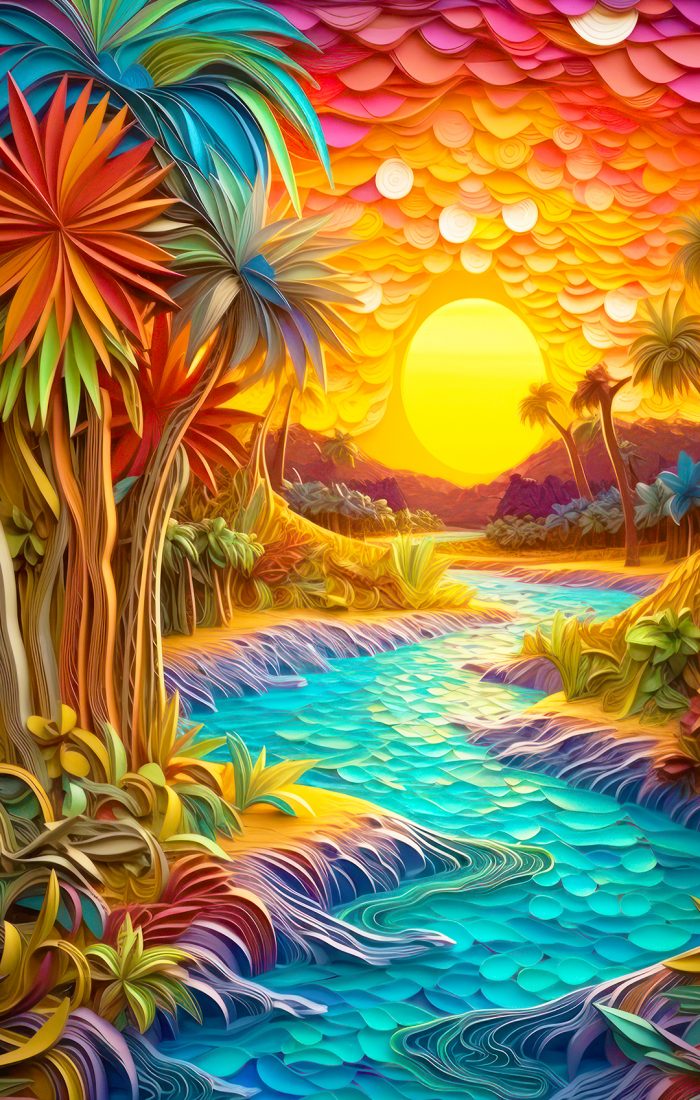 3d-paper-art-sun-mountains-river-harmony-ai-generated