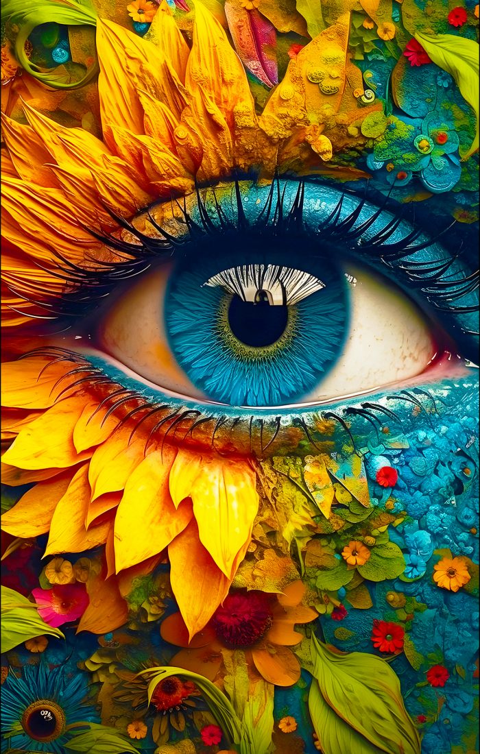 painting-bird-with-blue-eye-yellow-flowers