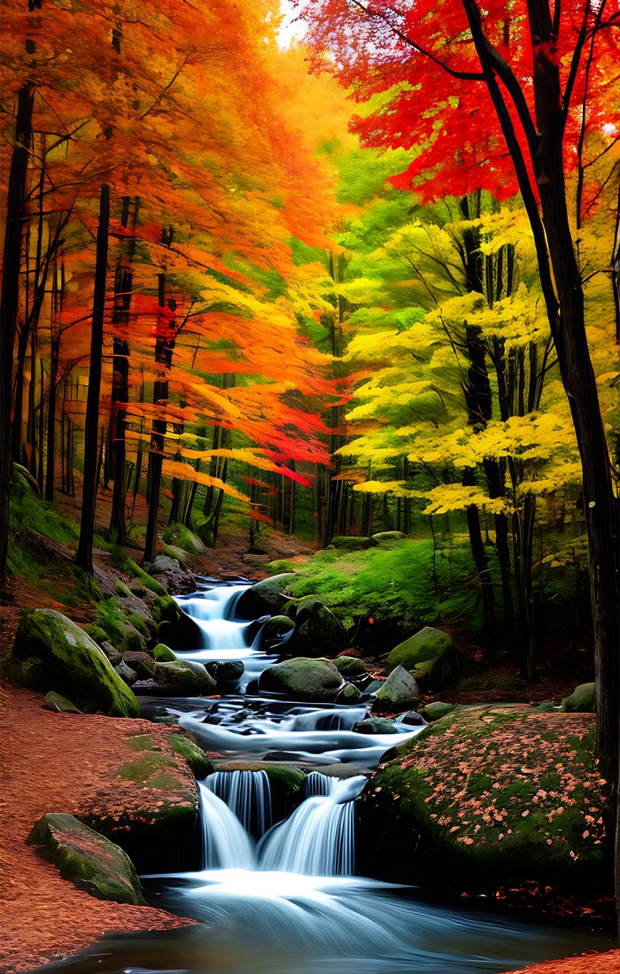 vibrant-neon-color-palette-brings-3d-fall-landscape-life-capturing-essence-spring-generative-ai-generated
